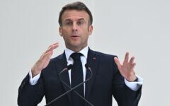 Presidente francês Emmanuel Macron na COP28